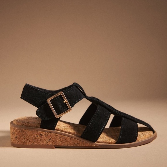 Kelsi Dagger Fisherman Suede Brooklyn Deluxe Strappy Wedge Sandal 7 8 - Picture 9 of 9